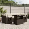 Image de vidaXL Salon de jardin 7 pcs - Marron résine tressée