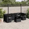 Image de vidaXL Salon de jardin 8 pcs noir