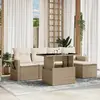 Image de vidaXL Salon de jardin avec coussins 6 pcs beige