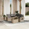 Image de vidaXL Salon de jardin - 6 pièces - Résine tressée beige