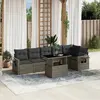 Image de vidaXL Salon de jardin 7 pcs - Gris résine tressée