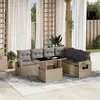 Image de vidaXL Salon de jardin 7 pcs beige Résine tressée