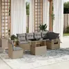 Image de vidaXL Salon de jardin 7 pcs - Beige