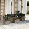Image de vidaXL Salon de jardin avec coussins - Gris
