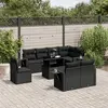 Image de vidaXL Salon de jardin - Résine tressée - Noir - 9 pcs