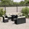 Image de vidaXL Salon de jardin 9 pcs - Noir