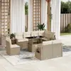 Image de vidaXL Salon de jardin 9 pcs - Beige résine tressée