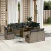 Image de vidaXL Salon de jardin 9 pcs - Gris résine tressée