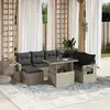 Image de vidaXL Salon de jardin en résine tressée - Gris clair