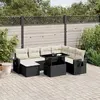 Image de VIDAXL Salon de jardin 9 pcs - Noir résine tressée