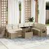 Image de VIDAXL Salon jardin modulaire 9 pcs - Beige résine tressée