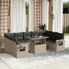Image de VidaXL Salon de jardin 10 pièces - Gris clair