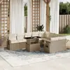 Image de vidaXL Salon de jardin 10 pcs Beige