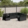 Image de VIDAXL Salon de jardin 10 pcs avec coussins - Noir