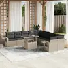 Image de vidaXL Salon de jardin 11 pcs Gris clair