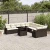 Image de vidaXL Salon de jardin avec coussins 11 pcs - Marron