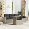 Image de vidaXL Salon de jardin 5 pcs avec coussins gris clair