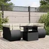 Image de Salon jardin 7 pcs noir résine tressée vidaXL