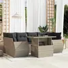 Image de vidaXL Salon de jardin 7 pièces - Gris clair résine tressée