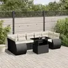 Image de vidaXL Salon de jardin 8 pcs résine tressée - Noir