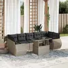 Image de vidaXL 8 pcs Salon de Jardin - Gris Clair Résine Tressée