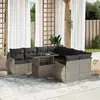 Image de vidaXL Salon de jardin 9pcs - Résine tressée - Gris clair