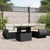 Image de Salon de jardin résine tressée avec coussins VIDA XL - Noir