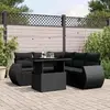 Image de VIDAXL Salon de jardin 6 pcs avec coussins - Noir