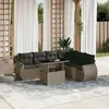 Image de vidaXL Salon de jardin 7 pcs gris résine tressée