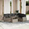 Image de VidaXL Salon de jardin 7 pcs avec coussins - Gris clair