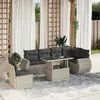 Image de vidaXL Salon de jardin 7 pcs gris clair