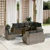 Image de vidaXL Salon de jardin 9 pcs - Gris Résine tressée