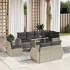 Image de vidaXL Salon de jardin 9 pcs - Gris clair