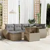 Image de vidaXL Salon de jardin 7 pcs - Beige