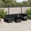 Image de vidaXL Salon de jardin 8 pcs - Noir