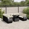 Image de VIDAXL Salon de jardin 10 pièces avec coussins noirs