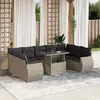 Image de vidaXL Salon de jardin 10 pcs - Gris clair