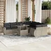 Image de vidaXL Salon de jardin 10 pcs - Gris clair