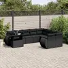 Image de vidaXL Ensemble de jardin 10 pièces avec coussins - Noir