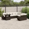 Image de VidaXL Salon de jardin 10 pcs avec coussins - Marron résine tressée