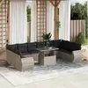 Image de vidaXL Salon de jardin 11 pcs - Gris clair