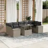 Image de vidaXL Salon de jardin 8 pcs gris clair - Résine tressée