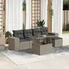Image de VIDAXL Salon de jardin 6 pcs avec coussins - Gris clair résine tressée