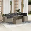 Image de vidaXL Salon de jardin 6 pcs gris clair Résine tressée