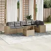 Image de vidaXL Salon de jardin 7 pcs - Beige résine tressée