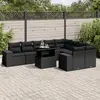 Image de vidaXL Salon de jardin 10 pcs   Noir