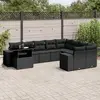 Image de vidaXL Salon de jardin 10 pcs - Noir