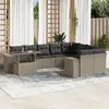 Image de vidaXL Salon de jardin 10 pcs Gris clair