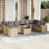 Image de Salon de jardin vidaXL 11 pièces beige