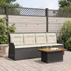 Image de vidaXL Salon de jardin 3 pcs Noir Résine Tressée